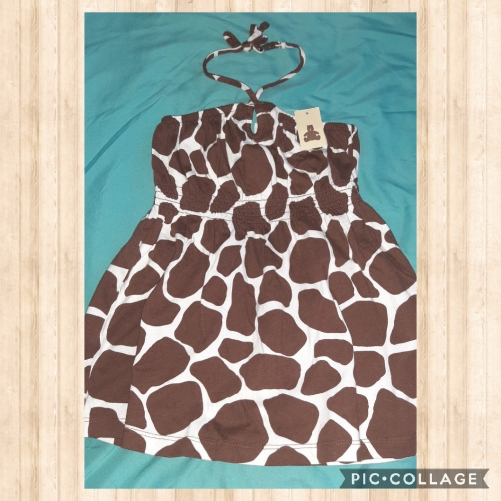 🆕️ Vintage Baby Gap Giraffe Print Halter Top 5T